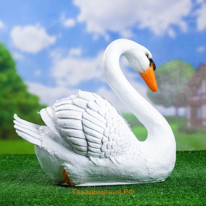 Садовая фигура из полистоуна «Лебедь», 40×37×25 см
