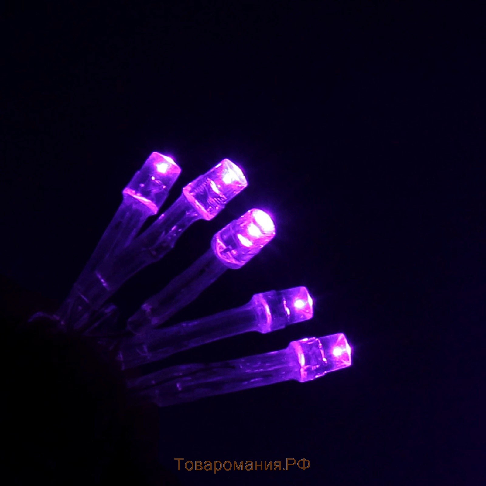 Гирлянда «Бахрома» 4 × 0.6 м, IP44, прозрачная нить, 180 LED, свечение фиолетовое, 8 режимов, 220 В