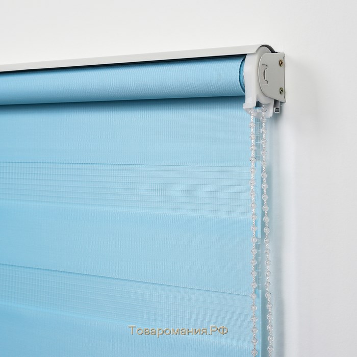 Штора рулонная «День-ночь», 60×180 см (с учётом креплений 3,5 см), цвет голубой