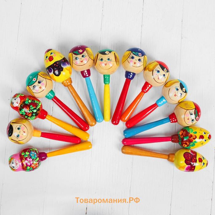 Трещотка «Маракас деревянный», длина 20 см, МИКС