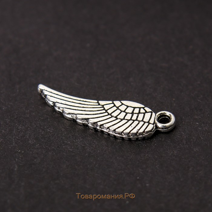 Декор металл для творчества "Крыло ангела" серебро (А1263) 1,7х0,5 см