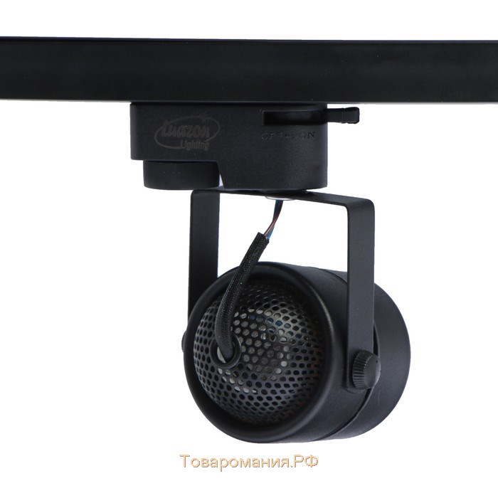 Трековый светильник Lighting под лампу Gu10, круглый, корпус черный