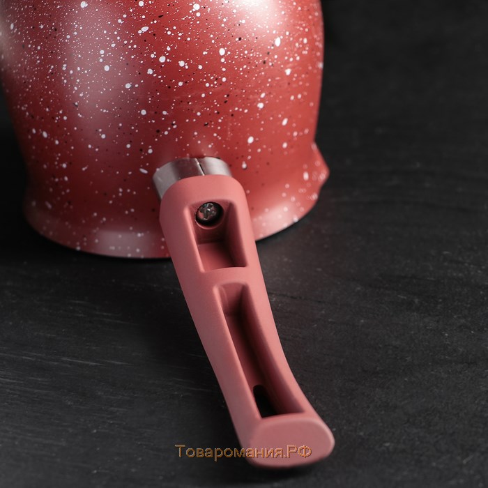 Турка «Бордо», 600 мл, пластиковая ручка, антипригарное покрытие, цвет бордовый