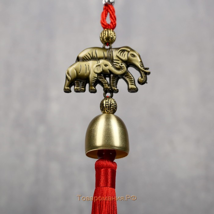 Колокольчик металл "Слон и слонёнок" 1 колокол d=2,5 см 35х5,5х2,7 см
