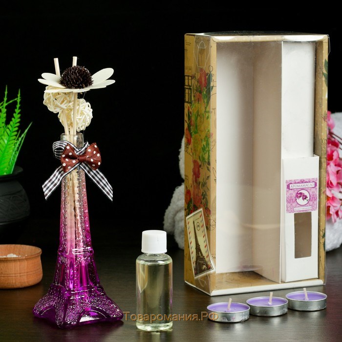 Набор подарочный "Париж" (диффузор и свечи) орхидея, "Богатство Аромата" 8 марта