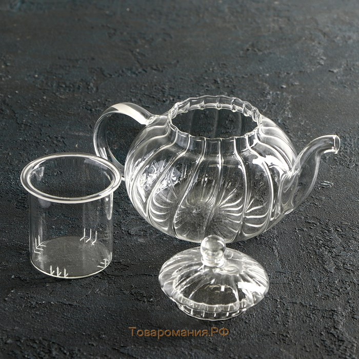 Чайник заварочный со стеклянным ситом и крышкой «Диана», 600 мл