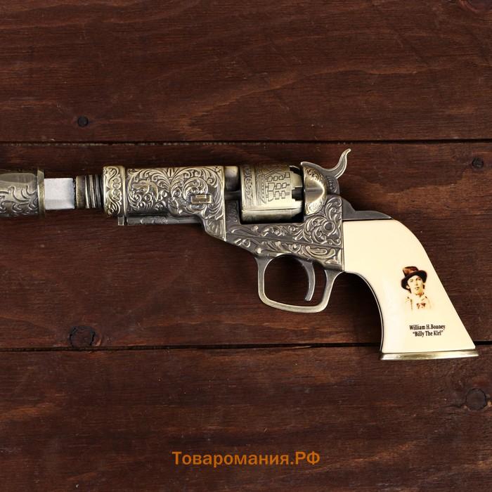 Сувенирное изделие Трость с револьвером, клинок 30см