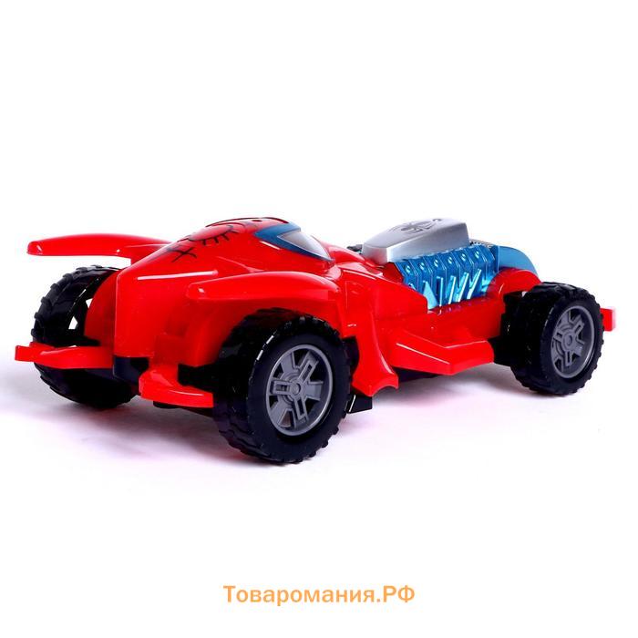 Машинка на пульте управления Spider-Car, работает от батареек, МИКС