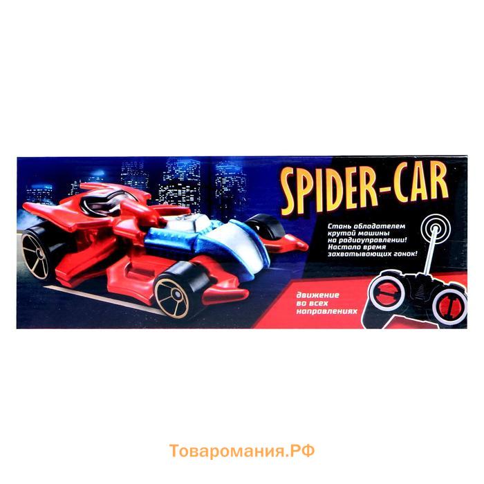 Машинка на пульте управления Spider-Car, работает от батареек, МИКС