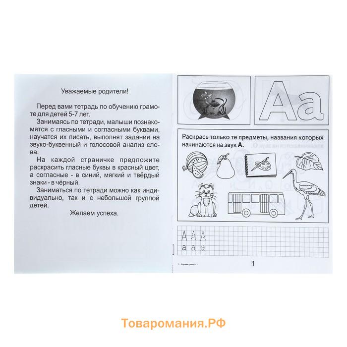 Рабочая тетрадь «Изучаем грамоту», часть 1