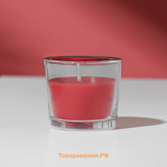 Свеча ароматическая в стакане  АЛАНИЯ "Сладкая малина", 5,5 см