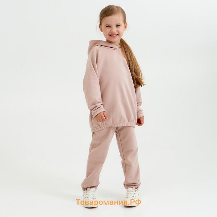 Костюм детский (худи, брюки) Casual Collection KIDS цвет пудровый, рост 122