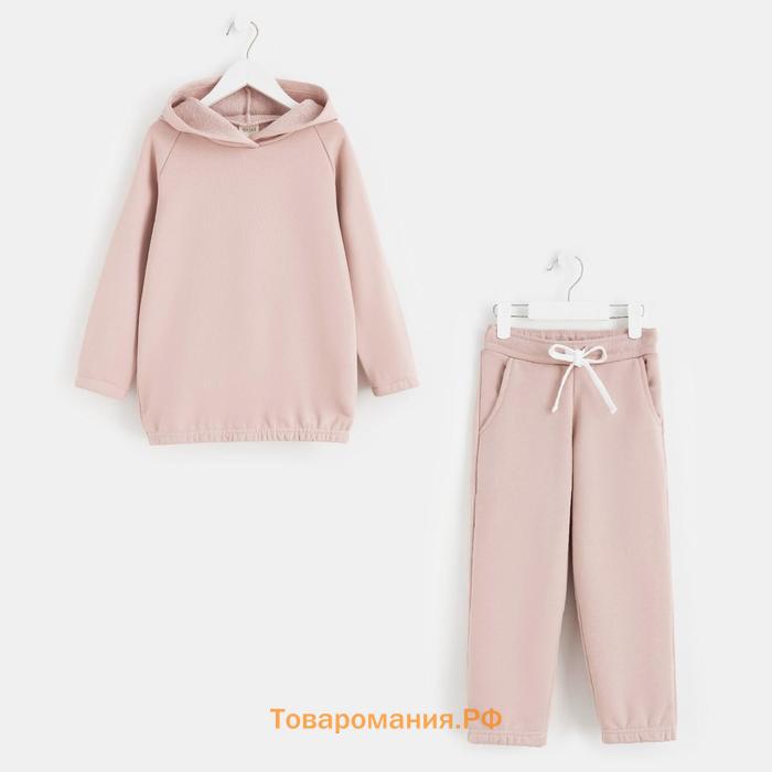 Костюм детский (худи, брюки) Casual Collection KIDS цвет пудровый, рост 122