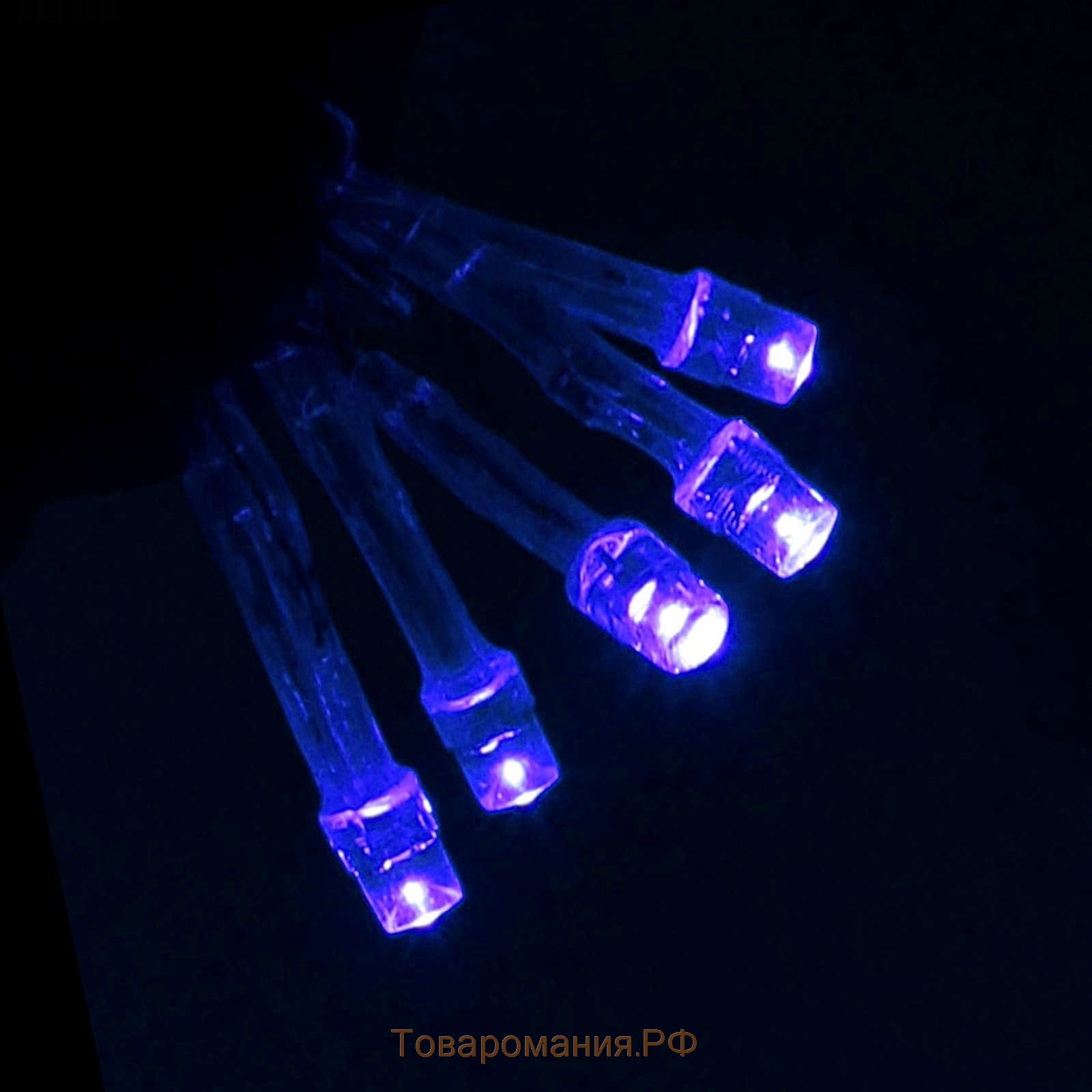 Гирлянда «Бахрома» 4 × 0.6 м, IP44, прозрачная нить, 180 LED, свечение синее, 8 режимов, 220 В