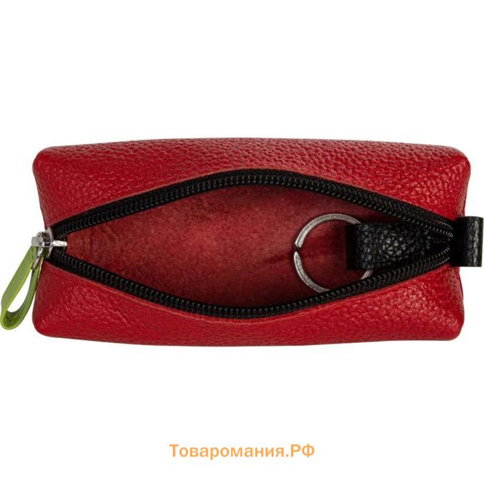 Подарочный набор: кошелёк/ключница, цвет красный/чёрный