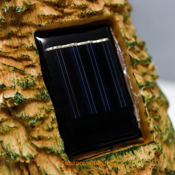 Сувенир полистоун свет "Лесной филин" от солнечной батареи 18х11х12,3 см