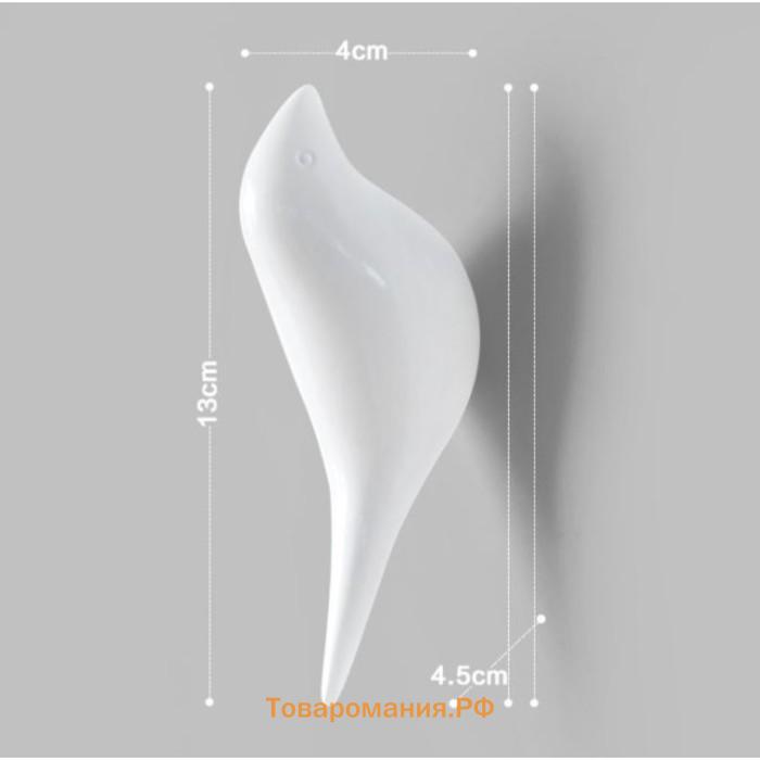 Декор настенный с вешалкой TAKE IT EASY «Птичка», панно, 13×4 см, белый