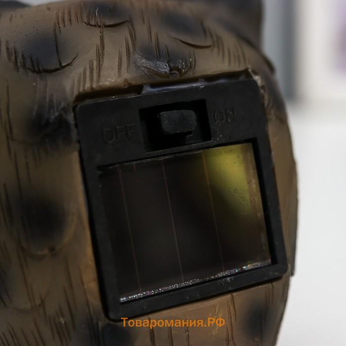 Сувенир полистоун свет "Филин-малыш - привет" от солнечной батареи 7,5х7х9,5 см