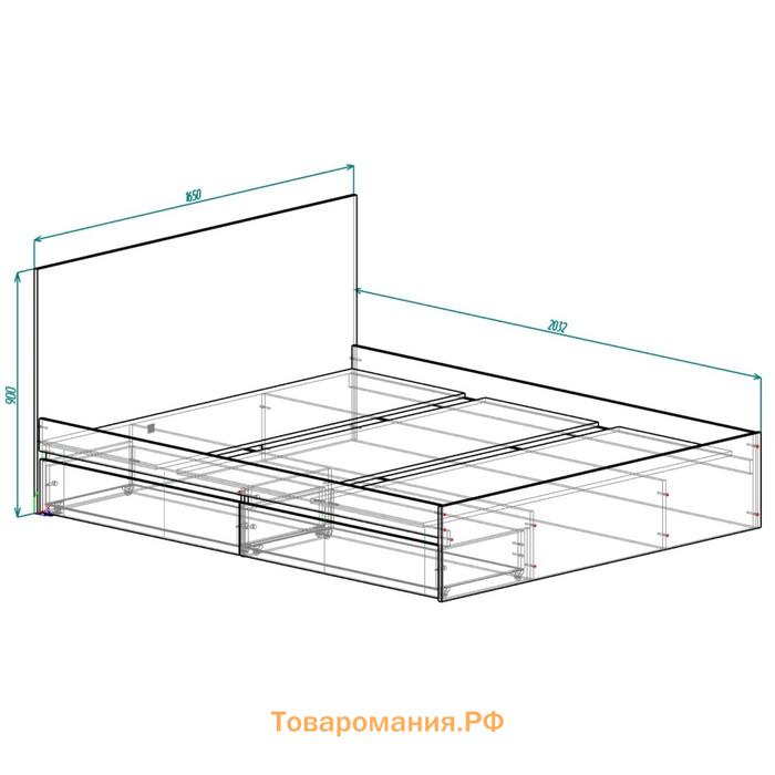 Кровать «Мадера», с ящиками и основанием, спальное место 1600×2000 мм, белый