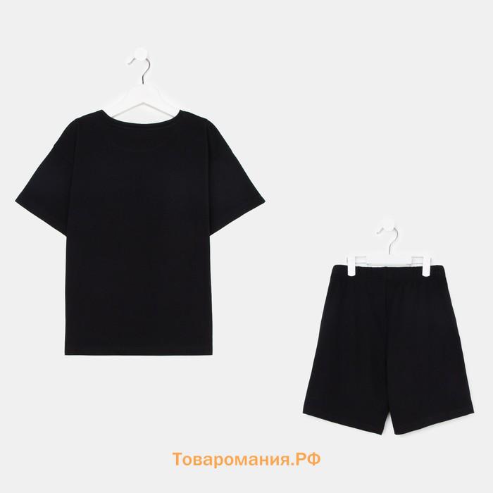 Комплект для мальчика (футболка, шорты) KAFTAN "Hype", рост 134-140, цвет чёрный