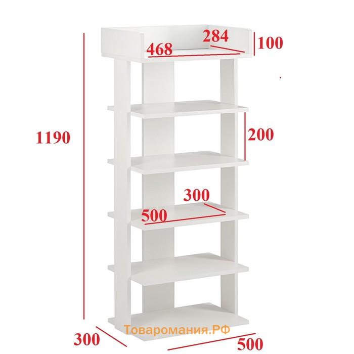 Стеллаж Норд №5, 500х300х1196, Белый