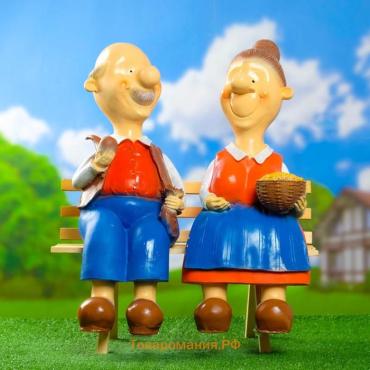 Садовая фигура из полистоуна «Бабка с дедкой», 54×48×22 см