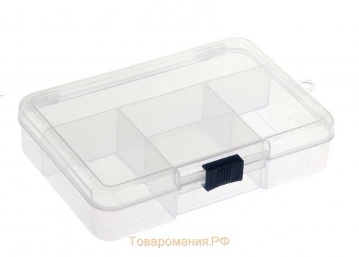 Бокс пластиковый для хранения, 5 отделений, 14,5×10,5×3,5 см, цвет МИКС