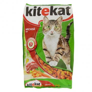 Сухой корм KiteKat "Мясной пир" для кошек, 1,9 кг