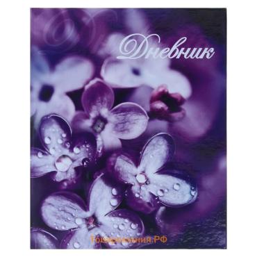 Дневник для 5-11 классов, "Цветы", твердая обложка 7БЦ, глянцевая ламинация, 48 листов