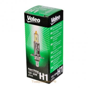 Лампа автомобильная VALEO Aqua Vision, H1, 12 В, 55 Вт, 32507