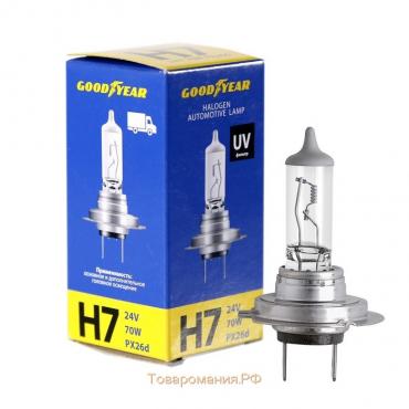 Лампа автомобильная Goodyear, H7, 24 В, 70 Вт