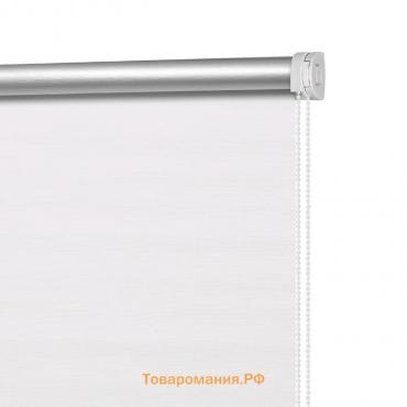 Рулонная штора блэкаут «Штрих белый», 50х160 см, цвет белый