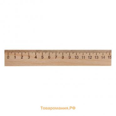 Линейка деревянная 15 см, Calligrata (штрих-код), Россия