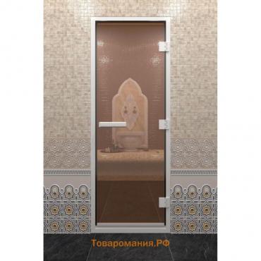 Дверь для бани стеклянная «Хамам», размер коробки 200 × 90 см, правая, цвет бронза