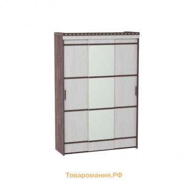 Шкаф-купе «Ольга 13», 1500 × 566 × 2234 мм, зеркало, ясень анкор тёмный / анкор светлый