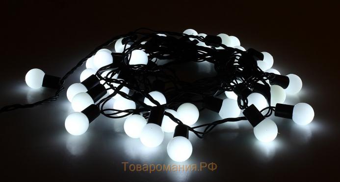 Гирлянда «Нить» 20 м с насадками «Шарики 1.5 см», IP44, тёмная нить, 200 LED, свечение белое, 8 режимов, 220 В