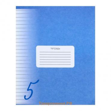 Тетрадь 12 листов в линейку Calligrata "Пятёрка", обложка мелованный картон, ВД-лак, блок офсет, белизна 95%, Синяя