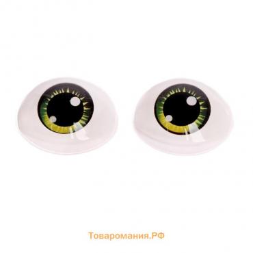 Глаза, набор 10 шт., размер 1 шт: 11,6×15,5 мм, цвет зелёный