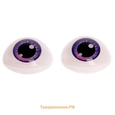 Глаза, набор 10 шт., размер 1 шт: 11,6×15,5 мм, цвет фиолетовый