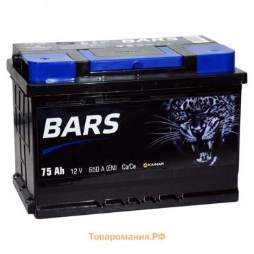 Аккумуляторная батарея BARS 75 Ач 6СТ-75.1 VL, прямая полярность