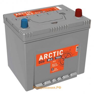 Аккумуляторная батарея Titan Arctic AsiaSilver 80 Ач 6СТ-80.0 VL, обратная полярность